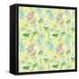 Yellow Wild Flowers Seamless Pattern-nad_o-Framed Stretched Canvas