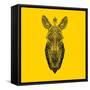 Yellow Zebra Mesh-Lisa Kroll-Framed Stretched Canvas