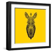Yellow Zebra Mesh-Lisa Kroll-Framed Art Print