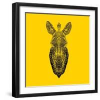 Yellow Zebra Mesh-Lisa Kroll-Framed Art Print