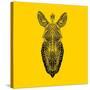 Yellow Zebra Mesh-Lisa Kroll-Stretched Canvas