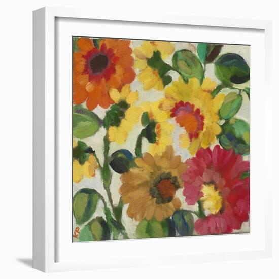 Yellow Zinnias-Kim Parker-Framed Giclee Print