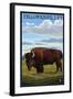 Yellowknife, NW Territories, Canada, Bison Scene-Lantern Press-Framed Art Print