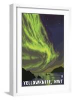 Yellowknife, NW Territories, Canada, Northern Lights and Orca-Lantern Press-Framed Art Print