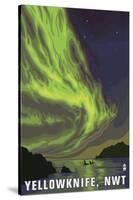 Yellowknife, NW Territories, Canada, Northern Lights and Orca-Lantern Press-Stretched Canvas