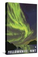 Yellowknife, NW Territories, Canada, Northern Lights and Orca-Lantern Press-Stretched Canvas