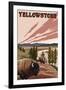 Yellowstone - Bison Scene-Lantern Press-Framed Art Print