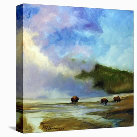 Yellowstone Buffalo Landscape-Marcia Baldwin-Stretched Canvas