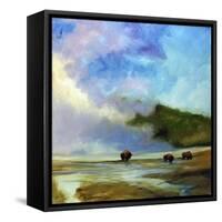 Yellowstone Buffalo Landscape-Marcia Baldwin-Framed Stretched Canvas