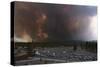 Yellowstone Fire with View of Parking Lot-null-Stretched Canvas