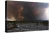 Yellowstone Fire with View of Parking Lot-null-Stretched Canvas