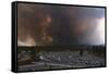 Yellowstone Fire with View of Parking Lot-null-Framed Stretched Canvas