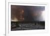 Yellowstone Fire with View of Parking Lot-null-Framed Photographic Print