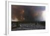 Yellowstone Fire with View of Parking Lot-null-Framed Photographic Print