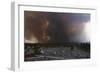 Yellowstone Fire with View of Parking Lot-null-Framed Photographic Print