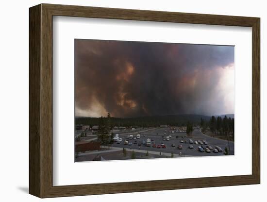 Yellowstone Fire with View of Parking Lot-null-Framed Photographic Print