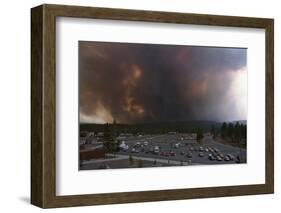 Yellowstone Fire with View of Parking Lot-null-Framed Photographic Print