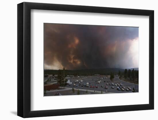 Yellowstone Fire with View of Parking Lot-null-Framed Photographic Print