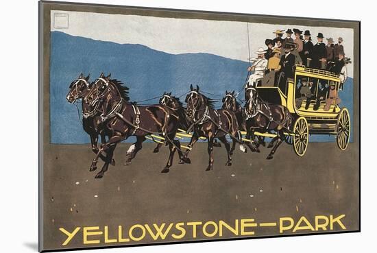 Yellowstone Horse-Drawn Charabanc-null-Mounted Art Print