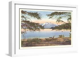 Yellowstone Lake and Colter Peak-null-Framed Art Print