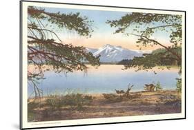 Yellowstone Lake and Colter Peak-null-Mounted Art Print