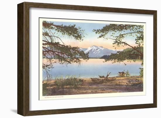 Yellowstone Lake and Colter Peak-null-Framed Premium Giclee Print