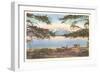 Yellowstone Lake and Colter Peak-null-Framed Premium Giclee Print