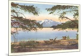 Yellowstone Lake and Colter Peak-null-Mounted Art Print