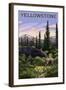 Yellowstone - Moose and Baby-Lantern Press-Framed Art Print