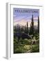 Yellowstone - Moose and Baby-Lantern Press-Framed Art Print