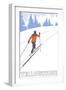 Yellowstone Nat'l Park - Cross Country Skier-Lantern Press-Framed Art Print