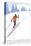 Yellowstone Nat'l Park - Cross Country Skier-Lantern Press-Stretched Canvas