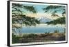 Yellowstone Nat'l Park, WY - Yellowstone Lake and Colter Peak-Lantern Press-Framed Stretched Canvas