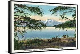 Yellowstone Nat'l Park, WY - Yellowstone Lake and Colter Peak-Lantern Press-Framed Stretched Canvas