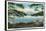 Yellowstone Nat'l Park, WY - Yellowstone Lake and Colter Peak-Lantern Press-Framed Stretched Canvas