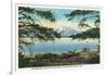 Yellowstone Nat'l Park, WY - Yellowstone Lake and Colter Peak-Lantern Press-Framed Art Print