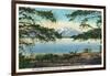 Yellowstone Nat'l Park, WY - Yellowstone Lake and Colter Peak-Lantern Press-Framed Art Print