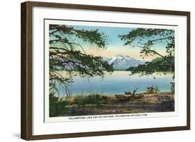 Yellowstone Nat'l Park, WY - Yellowstone Lake and Colter Peak-Lantern Press-Framed Art Print