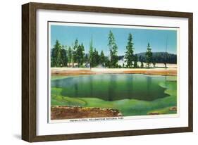 Yellowstone Nat'l Park, Wyoming - Emerald Pool Scene-Lantern Press-Framed Art Print