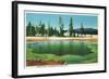 Yellowstone Nat'l Park, Wyoming - Emerald Pool Scene-Lantern Press-Framed Art Print