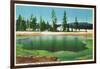 Yellowstone Nat'l Park, Wyoming - Emerald Pool Scene-Lantern Press-Framed Art Print