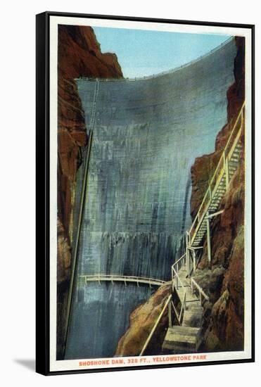 Yellowstone Nat'l Park, Wyoming - Shoshone Dam-Lantern Press-Framed Stretched Canvas