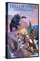 Yellowstone National Park - Bear Hunting Scene-Lantern Press-Stretched Canvas