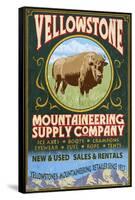 Yellowstone National Park - Bison Mountaineering-Lantern Press-Framed Stretched Canvas
