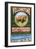 Yellowstone National Park - Bison Mountaineering-Lantern Press-Framed Art Print