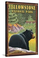 Yellowstone National Park - Black Bear in Forest-Lantern Press-Stretched Canvas