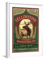 Yellowstone National Park - Elk Ale-Lantern Press-Framed Art Print