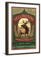 Yellowstone National Park - Elk Ale-Lantern Press-Framed Art Print