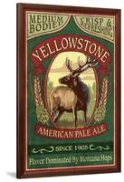 Yellowstone National Park - Elk Ale-Lantern Press-Framed Art Print