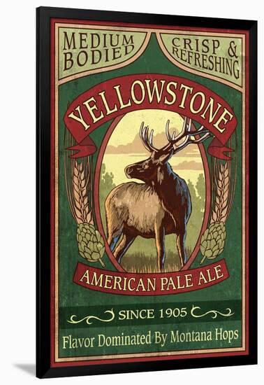 Yellowstone National Park - Elk Ale-Lantern Press-Framed Art Print